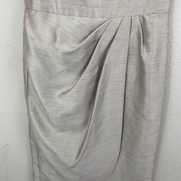 Betty Jackson Black Label Gray Sheath Pleated Wrap Skirt Dress 10 - Picture 5 of 11